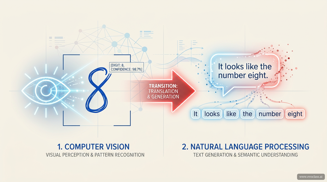 A clean, modern infographic showing a text prompt 'The capital of France is' entering a glowing neural network block labeled 'Language Model', and an output arrow pointing to the word 'Paris' highlighted as the predicted next token. Minimalist tech aesthetic with light colors.